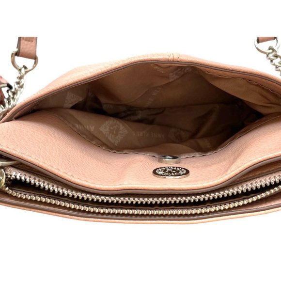 CLASSY Anne Klein Salmon/Pink Crossbody/ Shoulder Bucket Bag Adjustable Strap - Picture 12 of 16